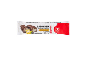 Батончик вафельный с карамелью со вкусом ванили глазированный ТМ "1" м/у 50г