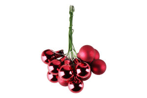 Прикраса ялинкова Бульбашки червоні скло 833704