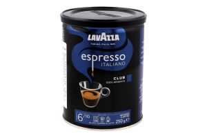 Кофе натуральный жареный молотый Club Lavazza ж/б 250г