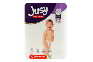 Трусики-подгузники для детей от 15кг 6 Extra large Jusy 18шт