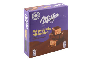 Цукерки глазуровані молочним шоколадом зі збивним корпусом зі смаком шоколаду Alpejskie mleczko Milka к/у 330г