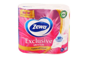 Папір туалетний 4-х шаровий Ultra Soft Exclusive Zewa 4шт
