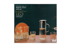 Набір Глечик 1,3л+стакан скло 6шт