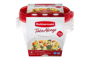 Rubbermaid Take Alongs Small Bowls Containers + Lids 3.2 Cups - 4 CT
