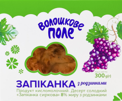 Запіканка сиркова 8% з родзинками Волошкове поле к/у 300г