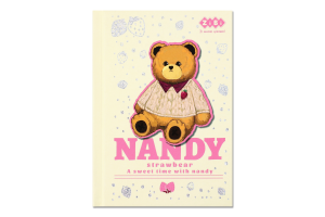 Блокнот ZiBi Kids Line Bear Toy А6 64 арк. кліт. Бежевий