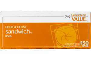 Guaranteed Value Fold & Close Sandwich Bags - 150 CT