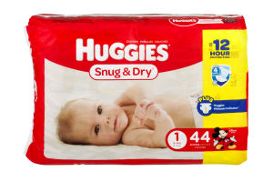 Huggies Snug & Dry Diapers Size 1 - 44 CT