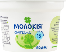 Сметана 15% Молокія ст 180г