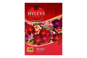 Чай чорний цейлонський байховий суцільнолистовий з додаванням рослинної сировини Троянда Hyleys к/у 100г