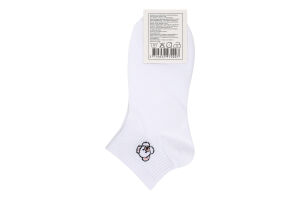 Носки женские рубчик с рисунком резинка короткие Ningbo Union Point Imp&Exp Co. Ltd №FHF24111632 35-42 белый