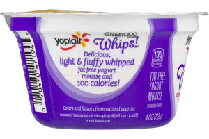 Yoplait Greek 100 Whips Fat Free Yogurt Mousse Peaches 'n Cream
