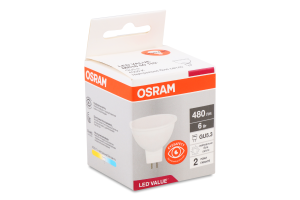 Лампа світлодіодна 6W GU5,3 4000К MR16 Osram