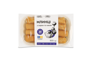 Блины замороженные с творогом и маком Старий Порицьк лоток 500г