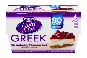 Dannon Light & Fit Greek Yogurt Strawberry Cheesecake - 4 CT