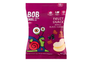 Снек фруктово-ягідний для дітей від 12мес Apple-black currant Baby Bob Snail м/у 40г