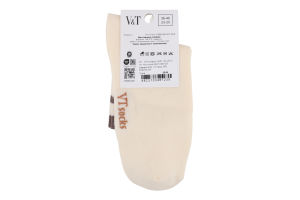 Шкарпетки жіночі Прага молочні комфорт р.23-25 V&T