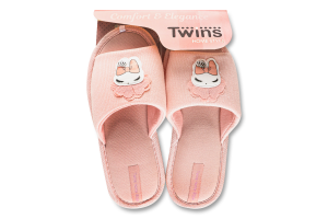 Капці відкриті домашні жіночі Twins №7134 36-37 пудровий