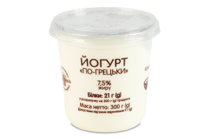Йогурт 7.5% По-гречески Люблю корисне ст 300г