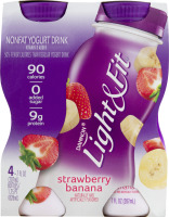 Dannon Light & Fit Nonfat Yogurt Drink Strawberry Banana - 4 PK