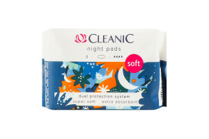 Прокладки гигиенические Soft Night Cleanic 8шт