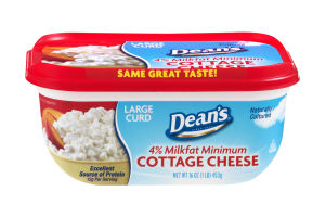 Dean's 4% Milkfat Cottage Cheese Large Curd 16 OZ