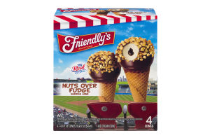 Friendly's Nuts Over Fudge Sundae Cone - 4 CT
