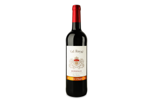 Вино 0.75л 13% червоне сухе купажоване виноградне натуральне AOC Бордо Bordeaux Val Royal пл