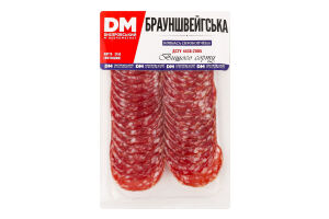 Ковбаса нарізка Брауншвейгська Дніпровський м'ясокомбінат с/к в/с кг