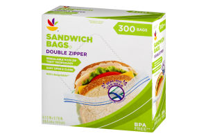 Ahold Sandwich Bags Double Zipper - 300 CT