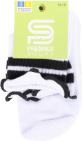 Шкарпетки дитячі високі з рюшем зі смужками Premier Socks 16-18 білий