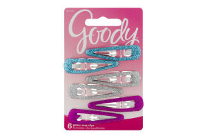 Goody Glitter Snap Clips - 6 CT