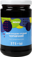 Джем плодово-ягідний пастеризований Чорничний Novus с/б 375г