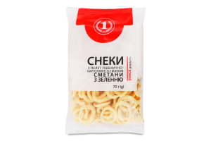 Снеки из пеллет пшенично-картофельные со вкусом сметаны с зеленью ТМ "1" м/у 70г