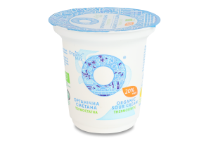 Сметана 20% органічна термостатна Organic Milk ст 250г