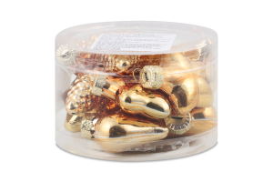 Набір підвісок новорічних золото скло 4см 12шт ARB101000