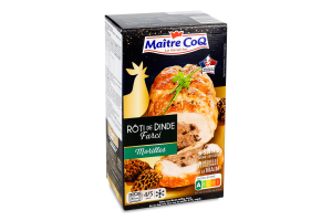 Рулет швидкозаморожений з м'яса індички фарширований фаршем із сморчками Maitre CoQ к/у 700г