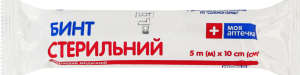 Бинт стерильный марлевый медицинский 5мх10см №17 Моя Аптечка 1шт