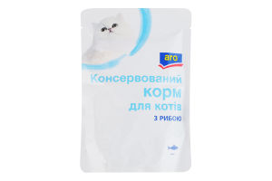 Корм консервированный для котов с рыбой aro д/п 100г