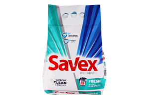 Средство моющее порошкообразное для автоматической и ручной стирки Fresh Premium Savex 2.25кг