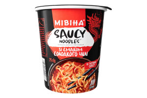 Вермишель быстрого приготовления в густом соусе острая со вкусом сладкого чили Saucy noodles Мівіна ст 75г