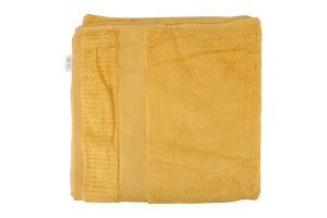 Рушник жовтий махровий зеро твіст з бордюром 70*140см 600г/м2 ГМ Текстайл