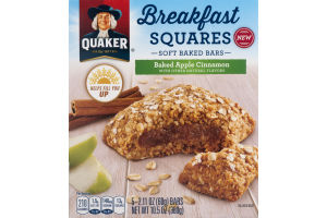 Quaker Breakfast Squares Soft Baked Bars Baked Apple Cinnamon - 5 CT