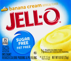 Jell-O Banana Cream Sugar Free Fat Free Instant Reduced Calorie Pudding & Pie Filling