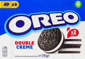 Печиво з какао і подвійною начинкою з ванільним смаком Double creme Oreo к/у 170г