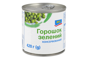 Горошек зеленый консервированный стерилизованный aro в/с з/б 420г