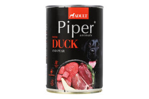 Корм д/собак з качкою та грушею 400г ж/б Пайпер