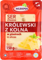 Сир 45% нарізаний Королівський з Кольно Mlekpol лоток 150г