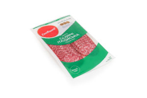 Колбаса нарезка Салями Итальянская Глобино с/к в/с в/у 0.08кг