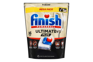 Капсулы для мытья посуды в посудомоечных машинах Ultimate Plus Powerball Finish 96шт